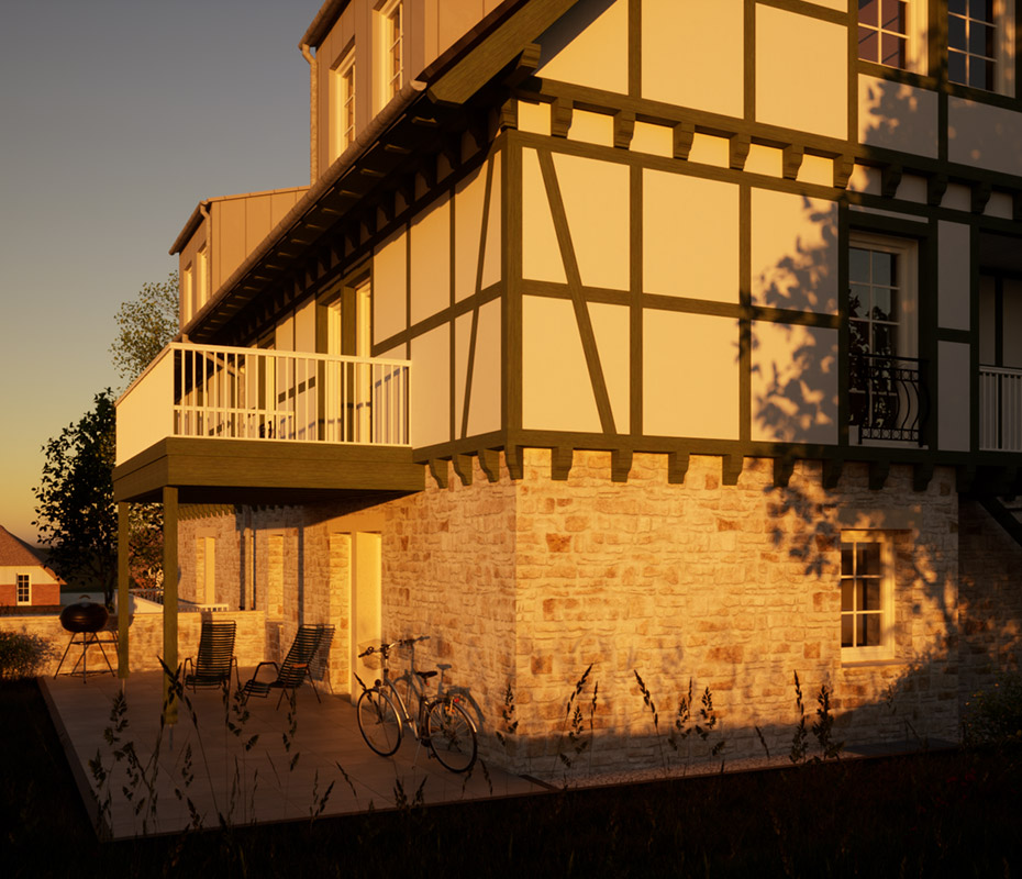 Planung und Realisierung: Holzbau in der Abendsonne